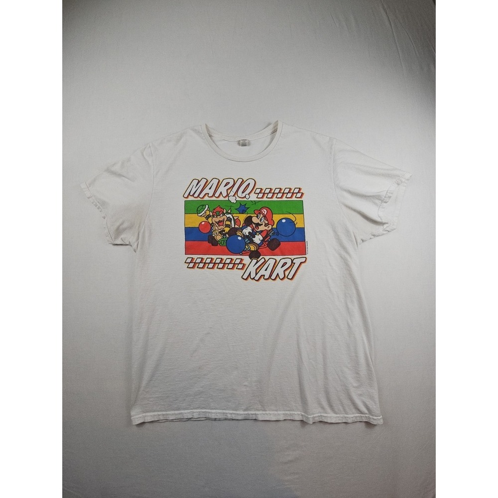 NINTENDO‎ MARIO KART RETRO WHITE MENS T-SHIRT SIZE X LARGE